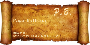 Papp Balbina névjegykártya